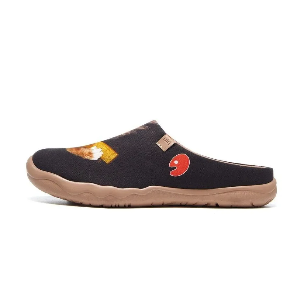 UIN Men's Mules Comfort Shoes Casual  slippers (Music Angel and the Cat 1)